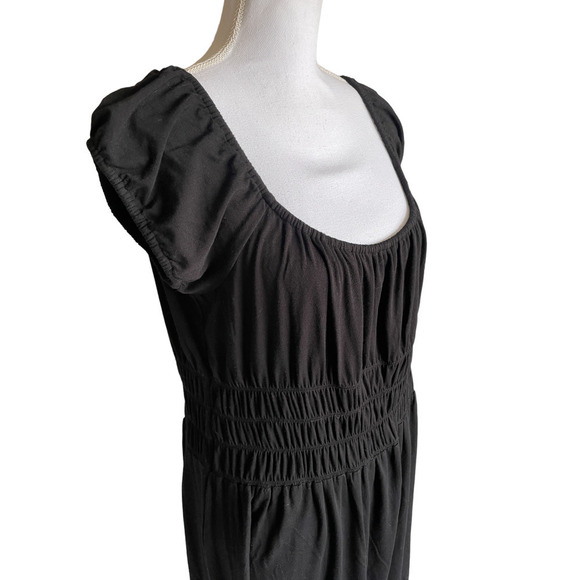 Karen Kane Dress Size XL Black Smocked Waist Lifestyle Peasant Boho Chic NEW - Picture 3 of 13